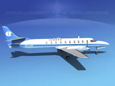 Swearingen SA226 Metroliner Sabena 3D model