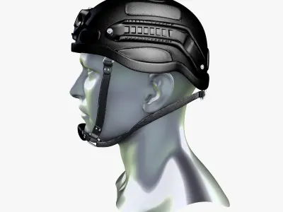 Ballistic Tactical Helmet Low Poly Low-poly 3D model