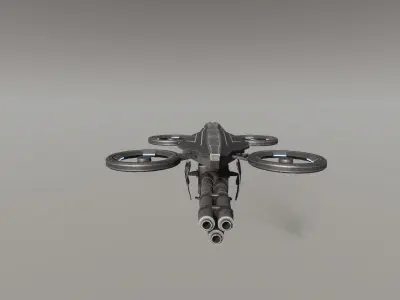 Sci-Fi Combat Drones Pack Low-poly 3D model