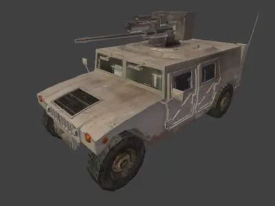 HUMVEE M242 Bushmaster Free low-poly 3D model