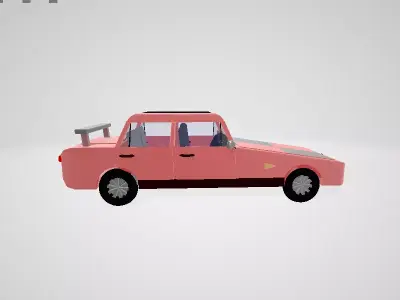 Cartoon Car Low-poly 3D model