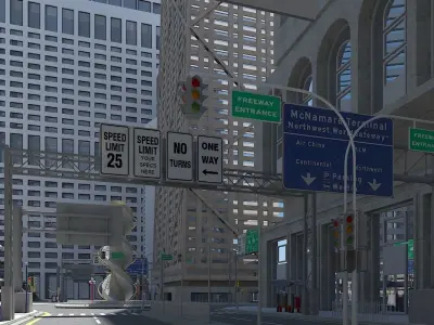 3D City Intersection 3 3D model