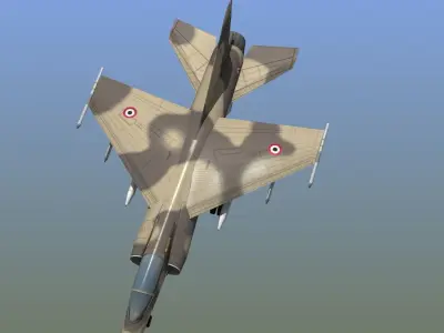 Mirage F1C Fighter Jet Low-poly 3D model