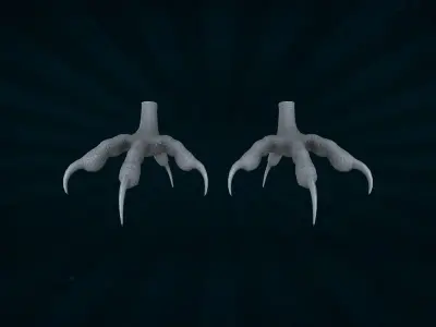 FOOT-005 Rigged Bird Foot Low-poly 3D model