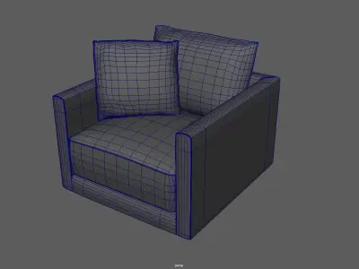 Modern Upholstered Armchair Free low-poly 3D model
