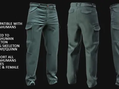 Pants 66 - All MH Bodies - UE5 Skeletons - Rigged Low-poly 3D model