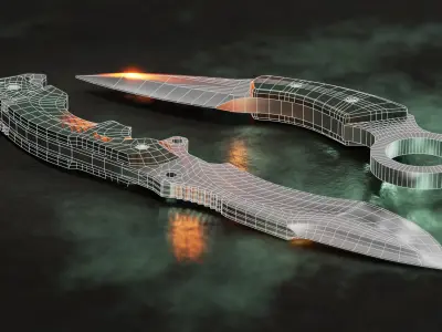 Tactical Blades Pack - Karambit and Combat Knife Free low-poly 3D model