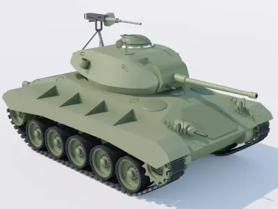 M24 Chfffee light tank Low-poly 3D model