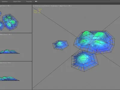 Cartoon spider eggs - blue worm Low-poly 3D model