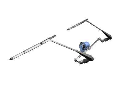 Wiper with transmission and drive unit 3D model