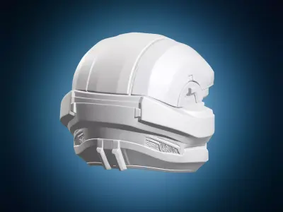 Master Chief Inspired Sci Fi Soldier Helmet 3D print model