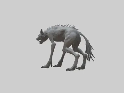 Mutated Wolf model Low-poly 3D model