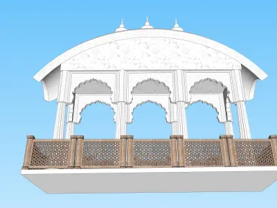 indian jodhpuri stone chatri temple 3D model