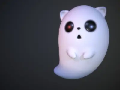 Spirit of the cat Low-poly 3D model