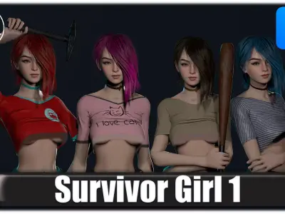 Survivor Girl 1 Low-poly 3D model