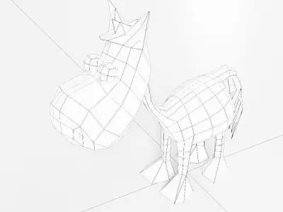 Horse toon 3d model Low-poly 3D model