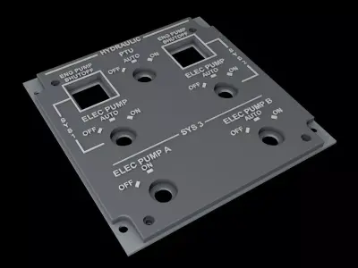 EMBRAER E1 OVERHEAD - HYDRAULIC PANEL 3D print model