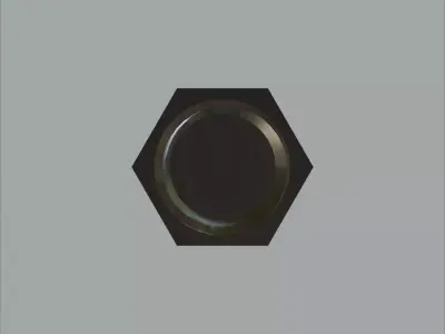 Steel Stained Hex M8 High Precision Bolt with 4K PBR Textures 3D model