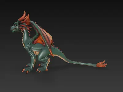 Dragon Realistic 3D Model Basic - Low Poly Realistic Low-poly 3D model