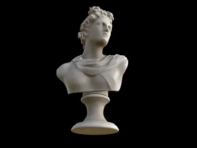 men stone bust 01 3D model