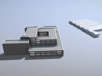 Building EDDF Storages33 Frankfurt Airport Low-poly 3D model