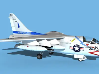 Chance Vought A-7C Corsair II V18 USN 3D model