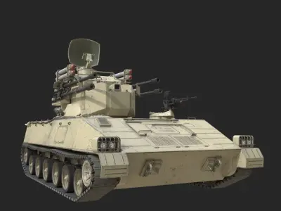 4 coatings of PLA Army PGZ95 Self-Propelled Anti-Aircraft SPAAG Low-poly 3D model