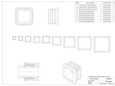 Set of plugs Low-poly 3D model