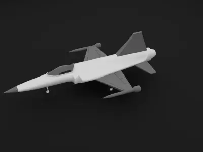 Low Poly Fighter Jet Game Ready Aerial Combat Vehicle FBX OBJ Low-poly 3D model