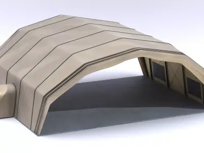 Military Airplane Hangar 3D model