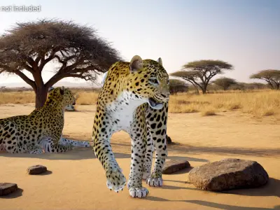 Leopard Rigged 3D model purchase