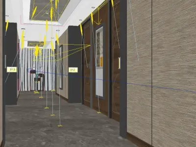 Modern Luxury Hotel Corridor Design 3D model