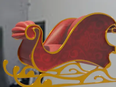 Santa sleigh 3D model