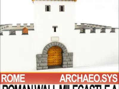 Ancient Roman Mile Castle A 3D model