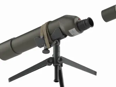 Military Observation Scope M49 with Tripod Green 3D model