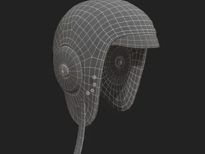 Helmet scifi pilot retro military  Low-poly 3D model