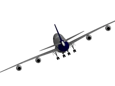 boeing-747-400 lufthansa boeing 3D model