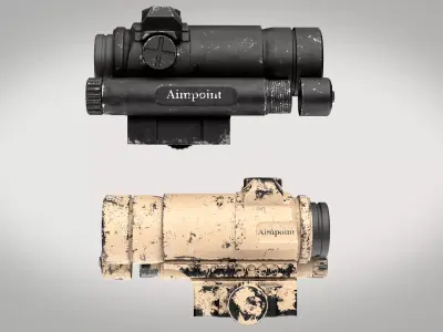 Tactical Scope Two Texture sets Low-poly 3D model
