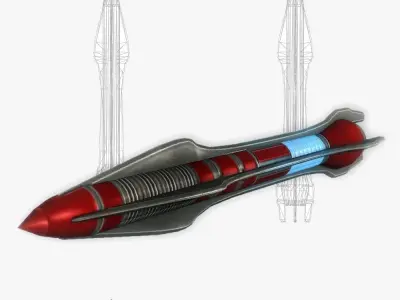 Missile 5 sci-fi low poly Low-poly 3D model