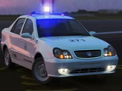 Cuban Police Patrol Geely CK 3D model
