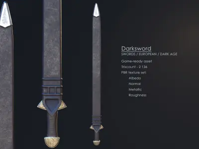 Darksword 11th Century Viking Sword Low-poly 3D model