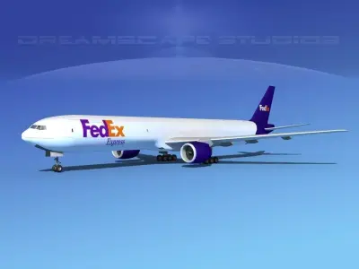 Boeing 777-300 FedEx 3D model