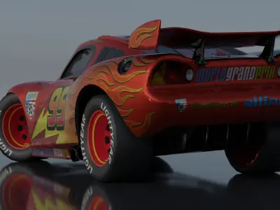 Mc queen car pixar Project Blender Free 3D model
