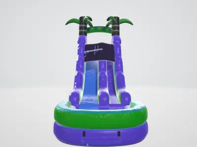 Premium Commercial Grade Lightweight Tropical Water Slide 3D model