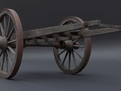 Japanese Cart Low-poly 3D model
