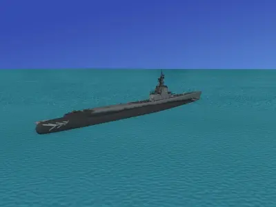 Gato Class Submarine SS228 USS Drum 3D model