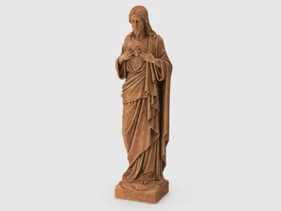 Jesus Christ Sacred Heart Statue 3D model