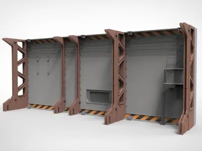 sci-fi Architecture kitbash 9 3D model