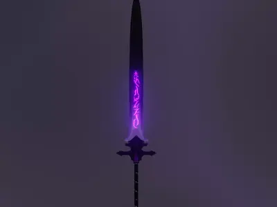 Dark sword PBR Low-poly 3D model