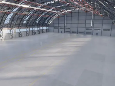 Aircraft Hangar - Warehouse 3D model